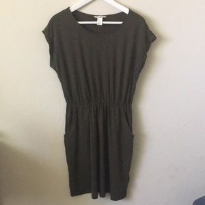 H&M Basics Olive Green Cotton Modal Dress